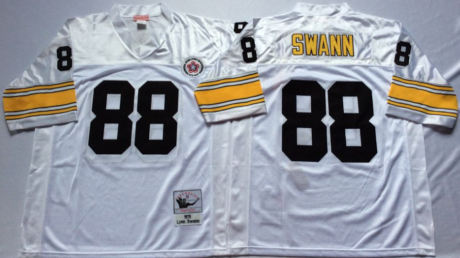 Men NFL Pittsburgh Steelers 88 Swann white Mitchell Ness jerseys